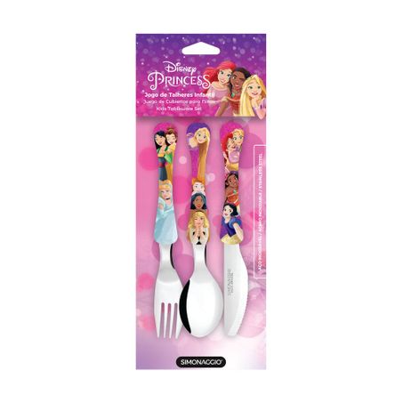 JOGO DE TALHERES SIMONAGGIO DISNEY KIDS PRINCESAS 3 PEÇAS