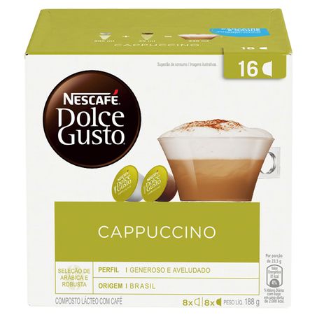 Cappuccino em cápsula nescafé dolce gusto com 16 unidades