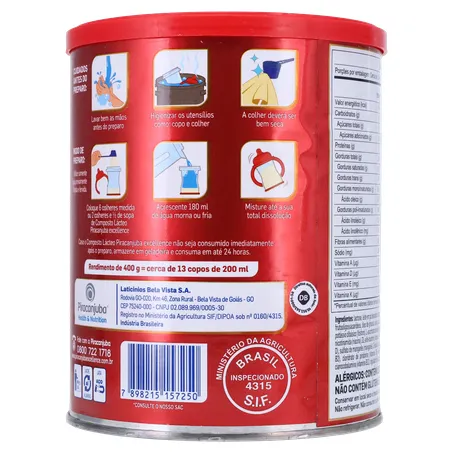Composto Lácteo Piracanjuba Excellence  Lata 400gr 360-14