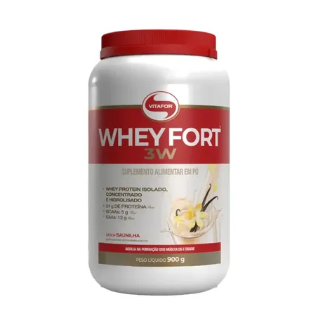 WHEY FORT 3W SABOR BAUNILHA 900G