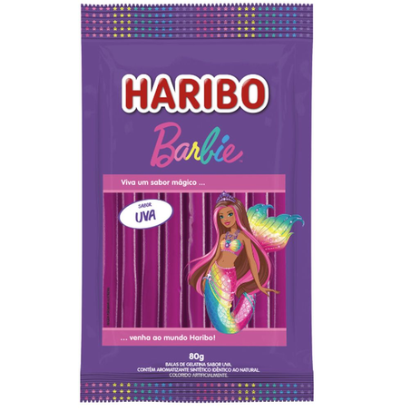 BALA HARIBO STICKS BARBIE UVA PC 80G