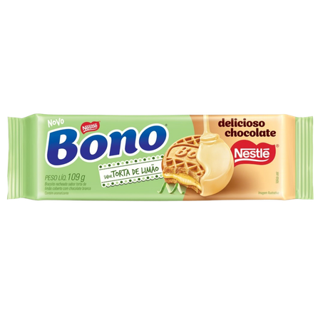 Biscoito Nestlé Bono Torta De Limão Coberto Chocolate Branco Pacote 109g 
 