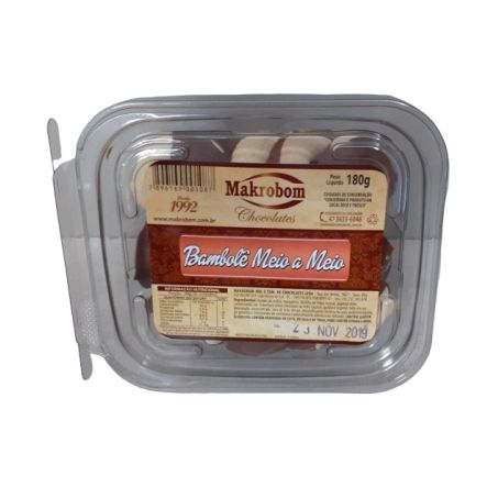 BISCOITO MAKROBOM 180G BAMBOLE MEIO A MEIO