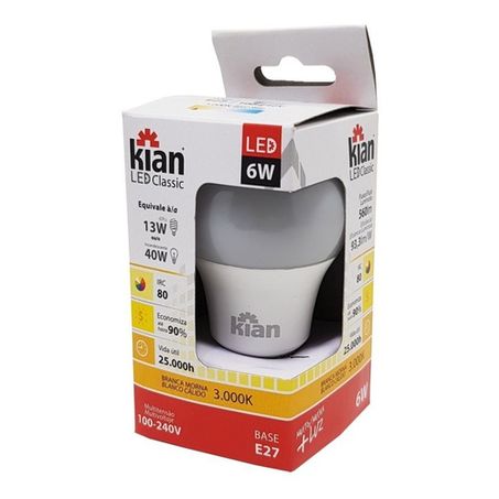Lamp Led Kian 6w Bivolt Amarela 10055 3000k