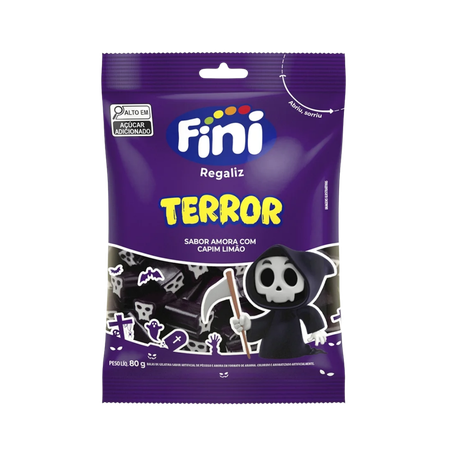 Bala Fini Galatina Regaliz Terror Pacote 80g 
 