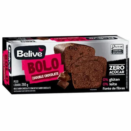 BOLO DOUBLE CHOCOLATE SEM AÇÚCAR 290G - BELIVE