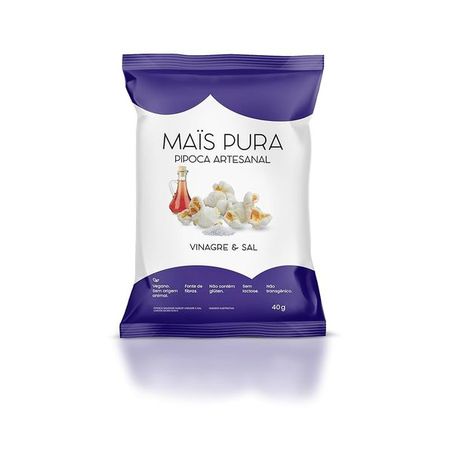 PIPOCA SALGADA VINAGRE 40G - MAIS PURA