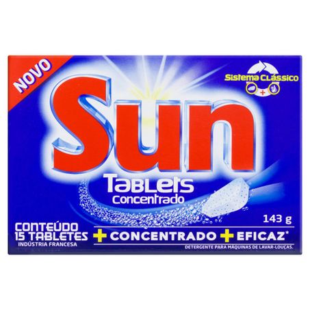 Detergente tablete concentrado sun caixa com 15 unidades