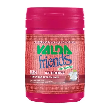 Pastilha friends sem açúcar ice cherry valda pt 50g