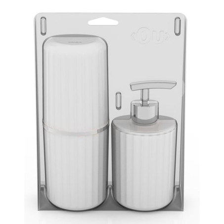 Conjunto Ou Banheiro Groove Branco com 2 Peças
