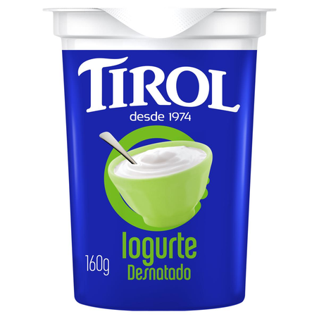 Iogurte Tirol 160g - Desnatado - Natural