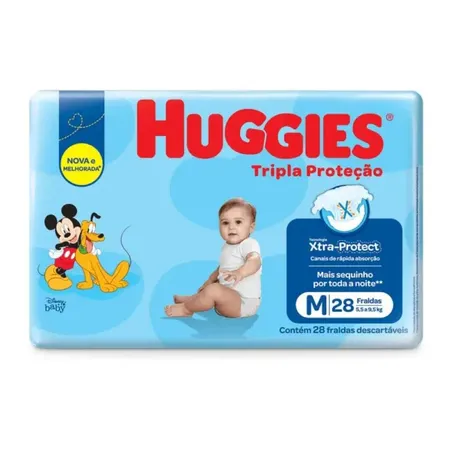 FRALDA HUGGIES JUMBO TRIPLA M 28UN