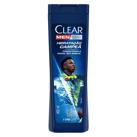 Shampoo Anticaspa Clear Men Hidratação Campeã Vini Jr. Squeeze 400ml