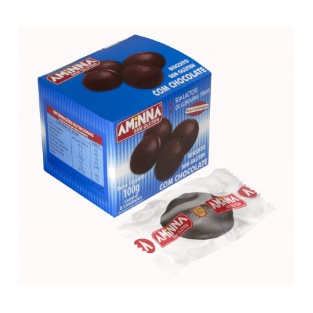 Bolacha com chocolate sem glúten aminna 100g