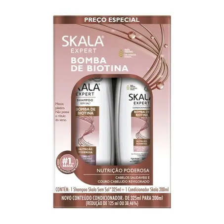 Kit Skala Bomba Biotina Shampoo 325ml Condicionador 200ml 
 
