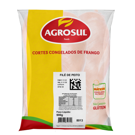 FILE DE FRANGO 900GR IQF AGROSUL CONGELADO