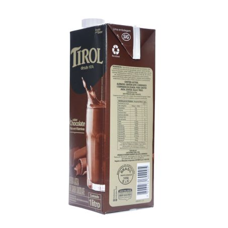 Bebida Láctea UHT Tirol Sabor Chocolate Caixa 1lt 360-9