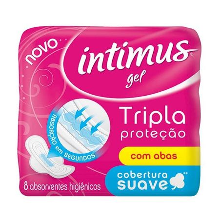 Absorvente sem abas extrtasuave tripla proteção intimus pacote 8 unidades