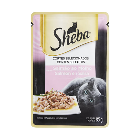 Ração Para Gatos Adultos Sheba Salmão Ao Molho 85G