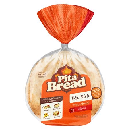 PÃO SÍRIO MÉDIO TRADICIONAL PITA BREAD