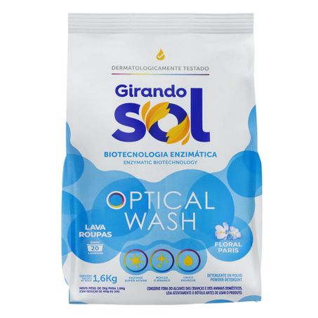 Sabão em Pó Floral Paris Girando Sol Optical Wash Pacote 1,6kg