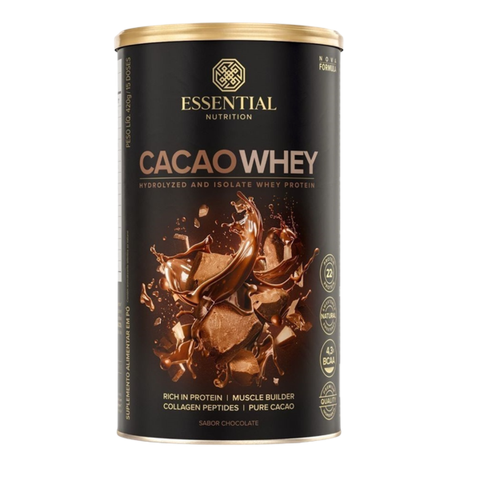 Cacao Whey Lata Essential 420g