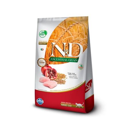 Ração Farmina N&D Ancestral Grain para Gatos Adultos Sabor Frango e Romã 1,5Kg