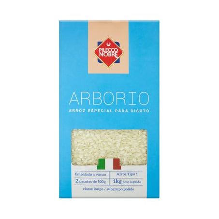Arroz Arbório Tipo 1 Pilecco Nobre Caixa 2 Unidades 1KG