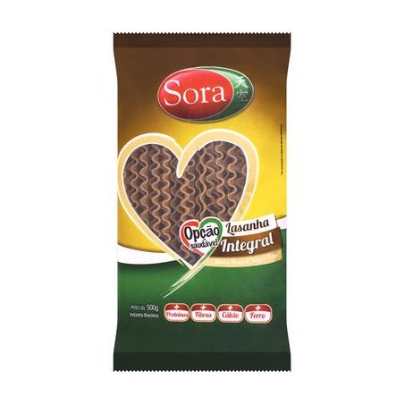MASSA P/LASANHA SORA INTEGRAL 500G