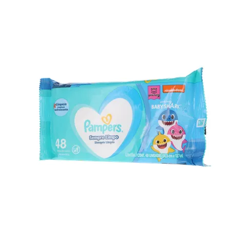 Lenços Umedecidos Pampers Sempre Limpo Baby Shark Pacote 48un 360-2