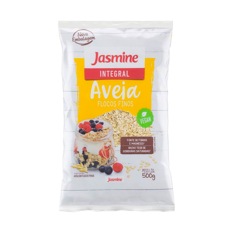 Aveia Integral Flocos Finos Jasmine Pacote 400G