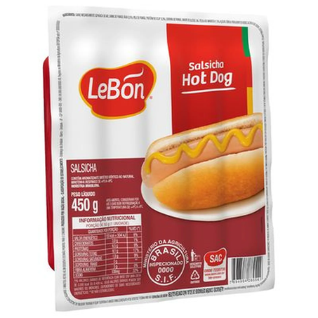 SALSICHA HOT DOG LEBON 450G