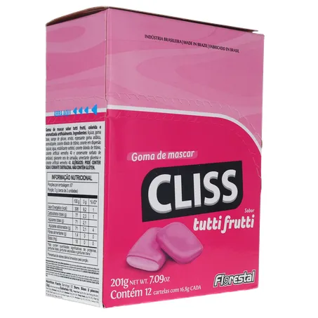 Goma de Mascar Cliss Tutti Frutti Caixa 201gr 360-32