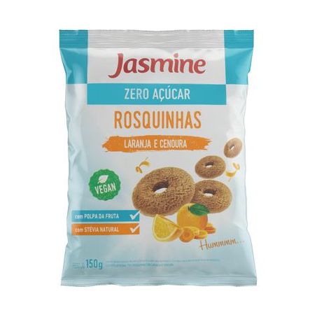 Biscoito Rosquinha Integral Jasmine Light Laranja, Cenoura E Mel Pacote 150G