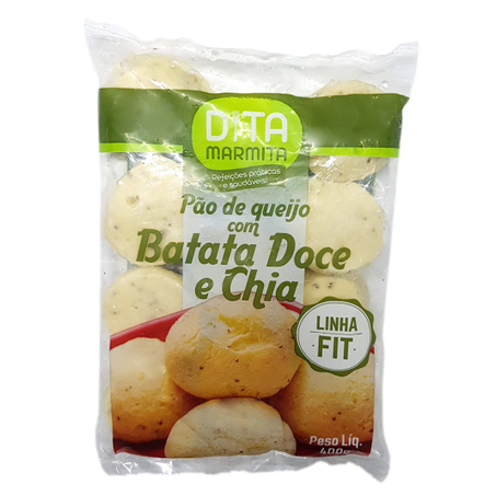 Pao queijo com batata doce e chia zin 400g