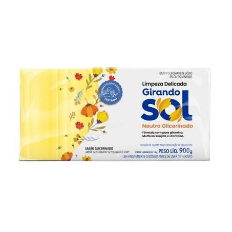 Sabão em barra girando sol glicerinado neutro 5x180g 900g