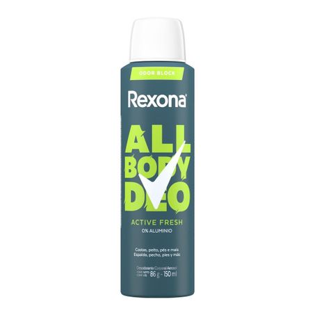 DESODORANTE REXONA AEROSSOL ALL BODY ACTIVE FRESH 150ML