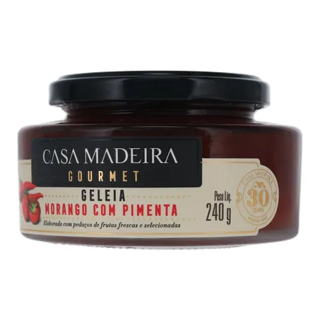 Geleia de Morango com Pimenta Casa Madeira Gourmet Pote de Vidro 240gr 360-2