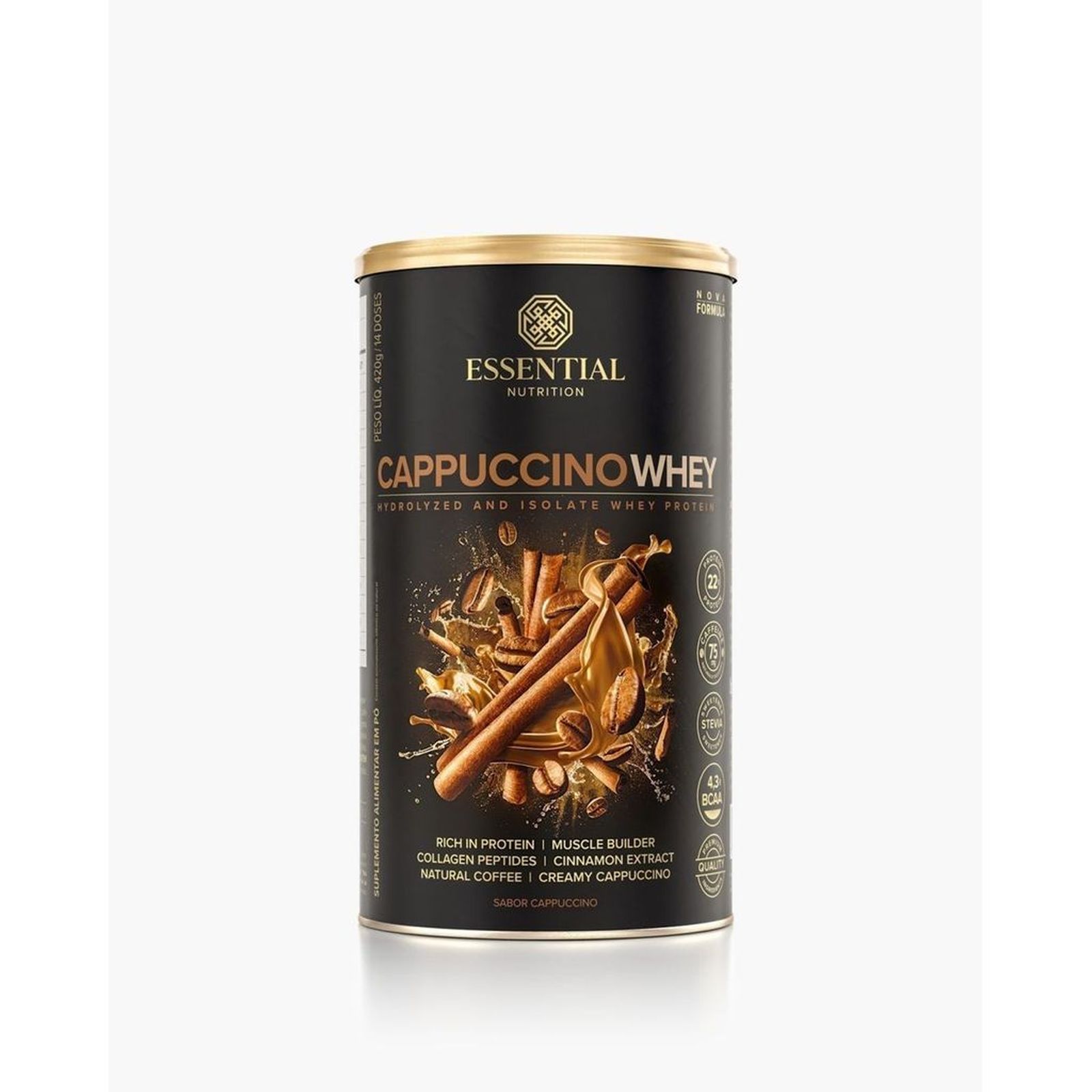 Cappuccino Whey Lata Essential 420g