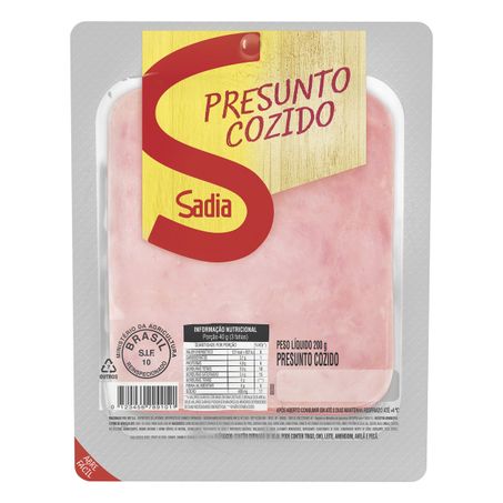 Presunto cozido fatiado sadia