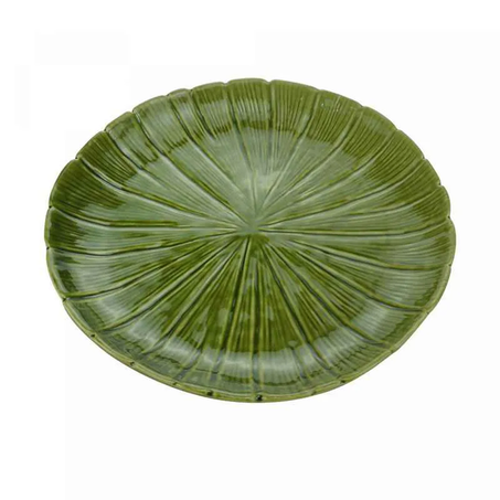 PRATO DECORATIVO LEAF CERAMICA BANANA VERDE 24,5X24,5X3CM