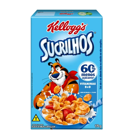 Cereal Matinal Kellogg's Sucrilhos Flocos de Milho com Açúcar Caixa 170gr