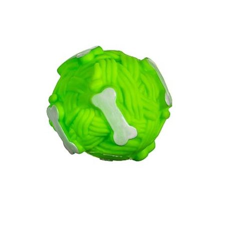 Bola com Osso Vinil Verde Home Pet 7,5Cm