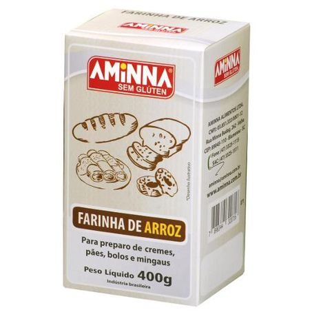 FARINHA ARROZ S/GLUTEN AMINNA 400G