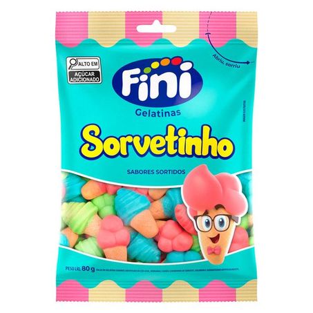 Bala Fini Gelatina Sorvetinho Pacote 80g 
 