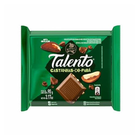 Chocolate garoto talento castanha do para 85g