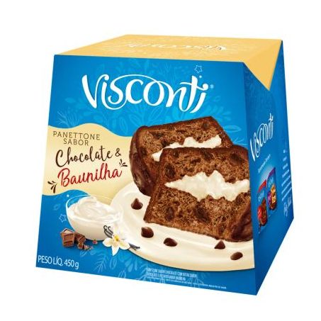 PANETTONE VISCONTI CHOCOLATE E BAUNILHA 450G