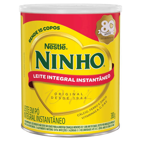 Leite em Pó Nestlé Ninho Integral Instantâneo Lata 380gr