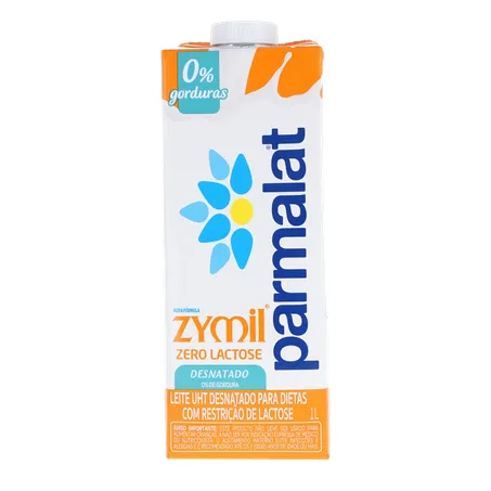 Leite Longa Vida S/Lactose Parmalat Zymil Desnatado Cx 1l