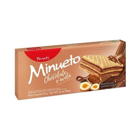 Wafer chocolate e avelã minueto 81g